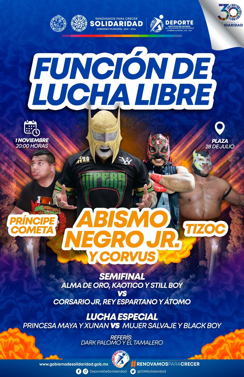 Abismo Negro Jr. encabezará función de lucha libre en el marco de la celebración del Janal Pixan – H. Ayuntamiento de Solidaridad