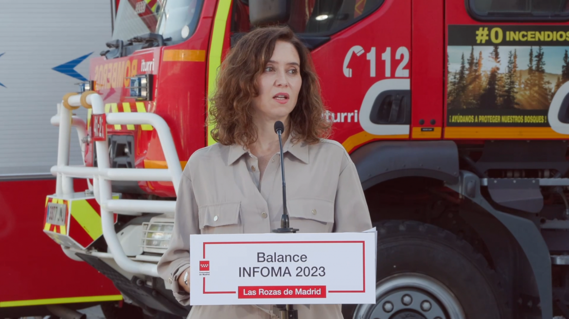 Díaz Ayuso hace balance de una campaña “histórica” del Plan INFOMA 2023 con un reducción del 60% de incendios forestales
