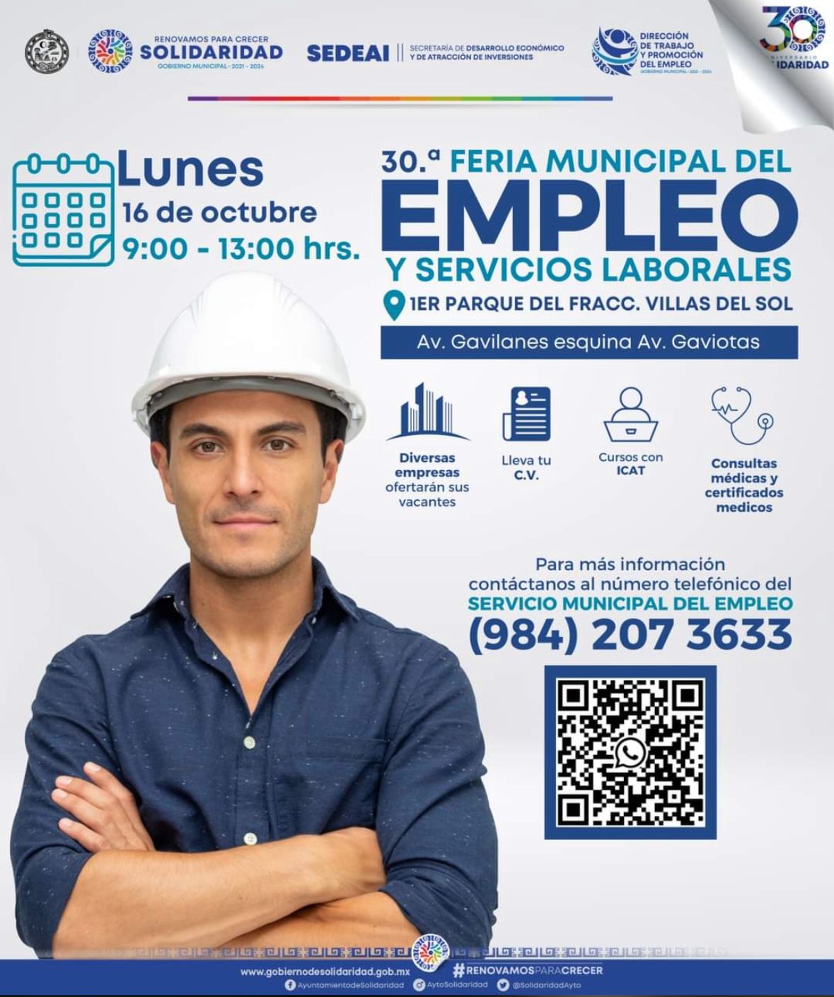 Feria del empleo será en primer parque de Villas del Sol – H. Ayuntamiento de Solidaridad