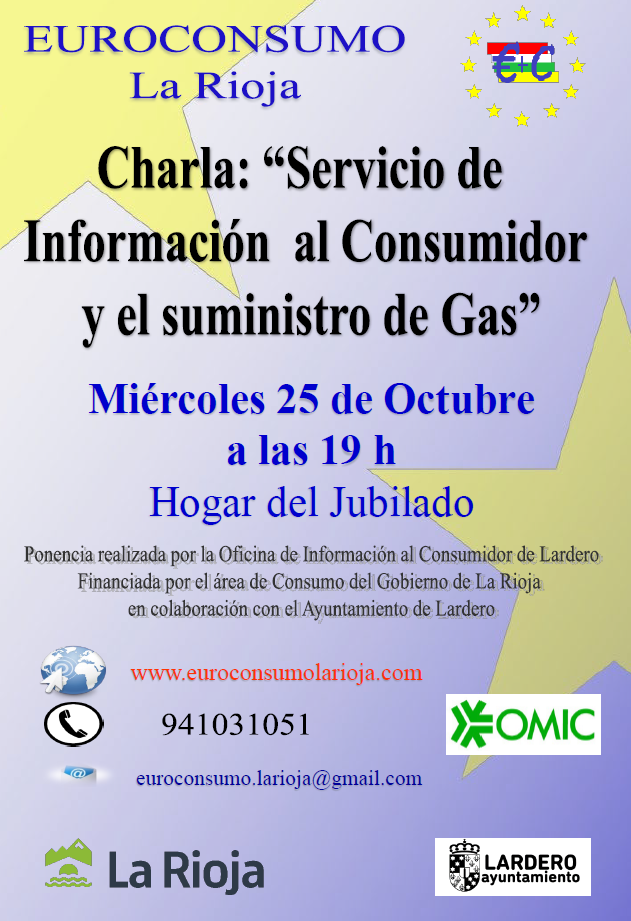 La charla de Euroconsumo se traslada al miércoles 25 de Octubre