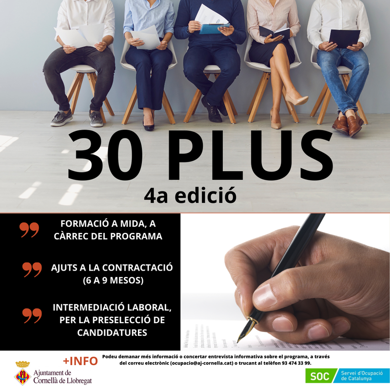 Nueva edición del programa 30 Plus para fomentar la contratación en la ciudad