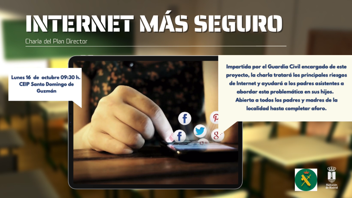 Nuevas charlas del Plan Director dirigidas a padres de alumnos sobre los principales riesgos de Internet