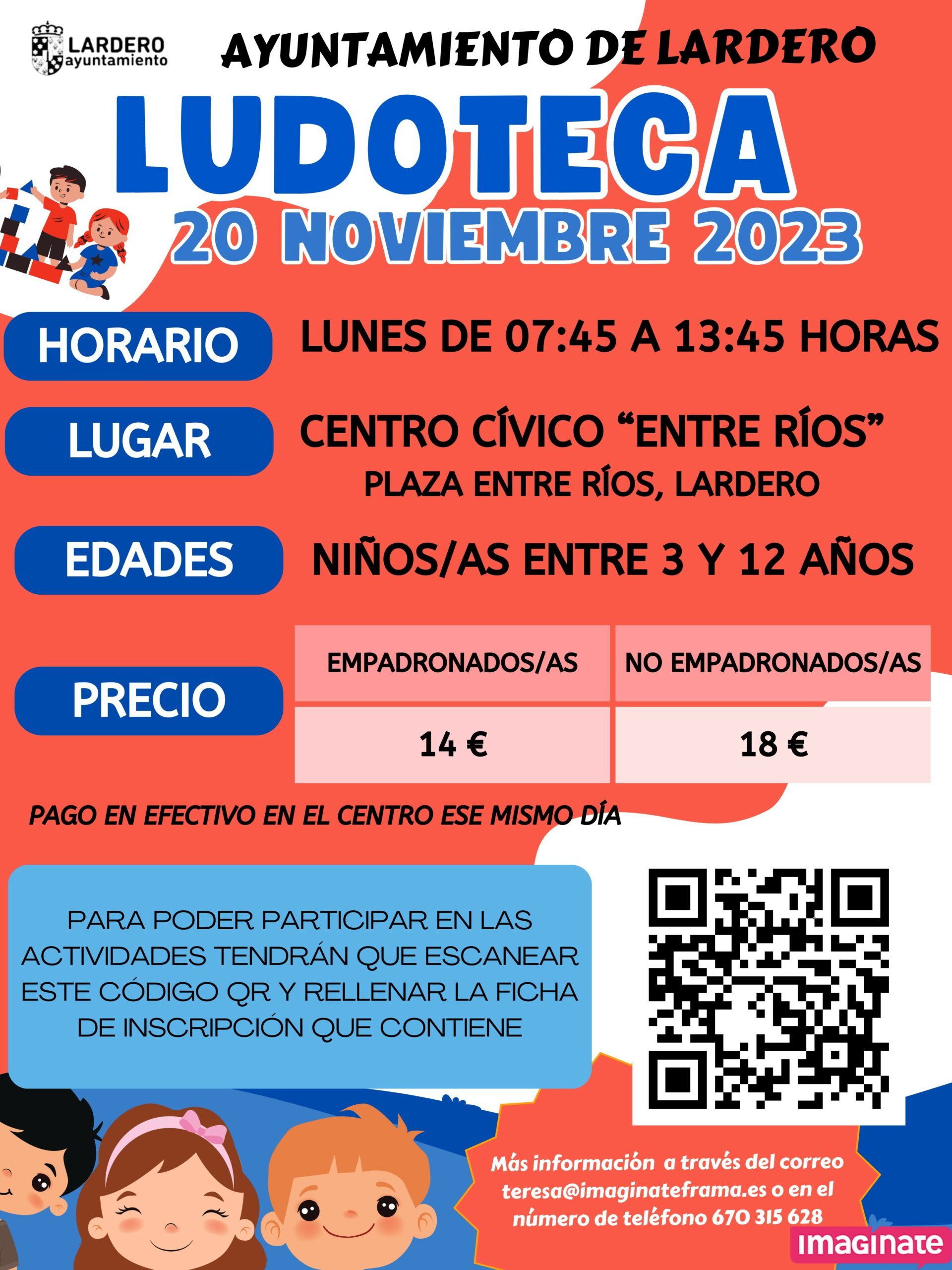 Disponibles las Ludotecas para el 20 de Noviembre