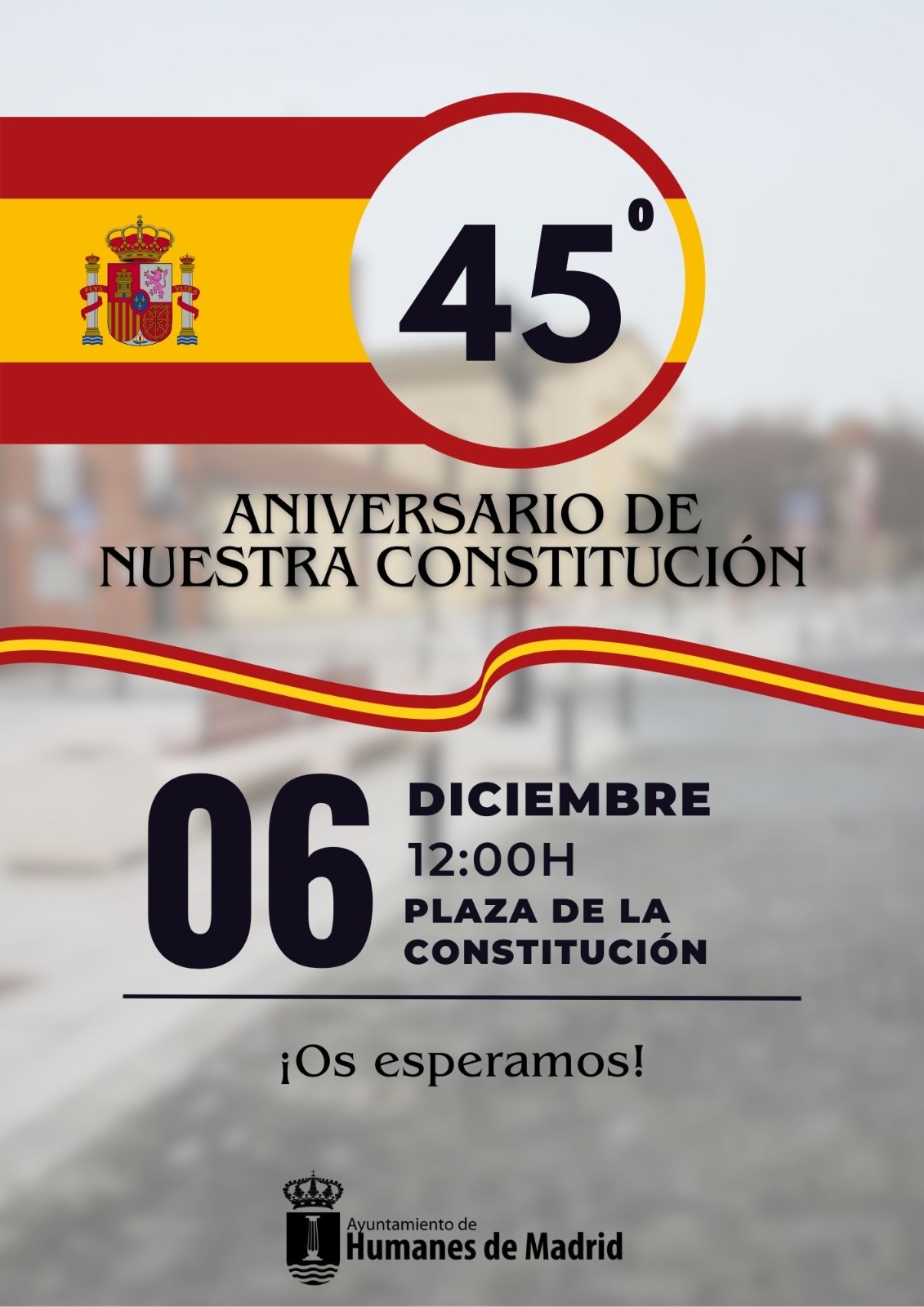 El próximo 6 de diciembre se conmemorará el 45º aniversario de la Constitución Española con un acto en la Plaza de la Constitución