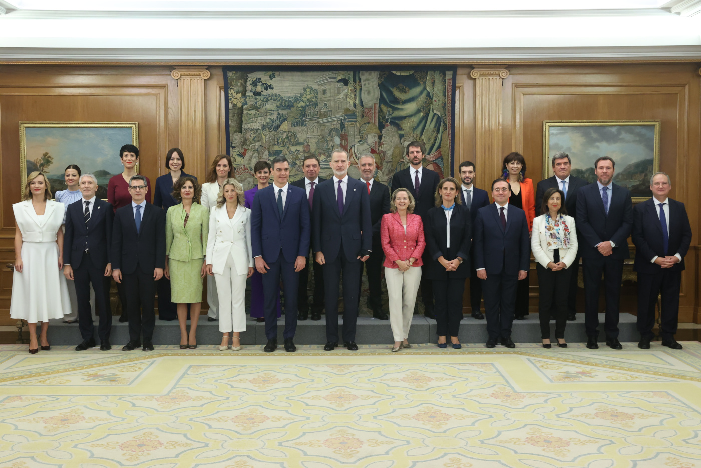 La Moncloa. 21/11/2023. Pedro Sánchez asiste a la promesa de los ministros y ministras del nuevo Ejecutivo [Presidente/Actividad]
