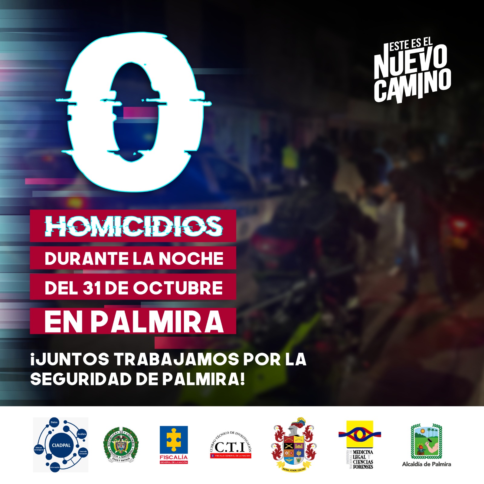 Luego de más de cuatro años, por primera vez cerramos la noche de Halloween en Palmira con cero homicidios -