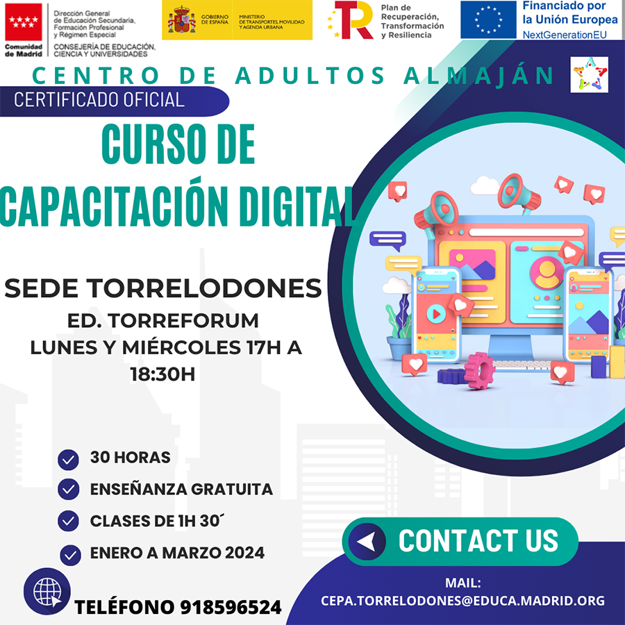 Curso de capacitación digital para adultos