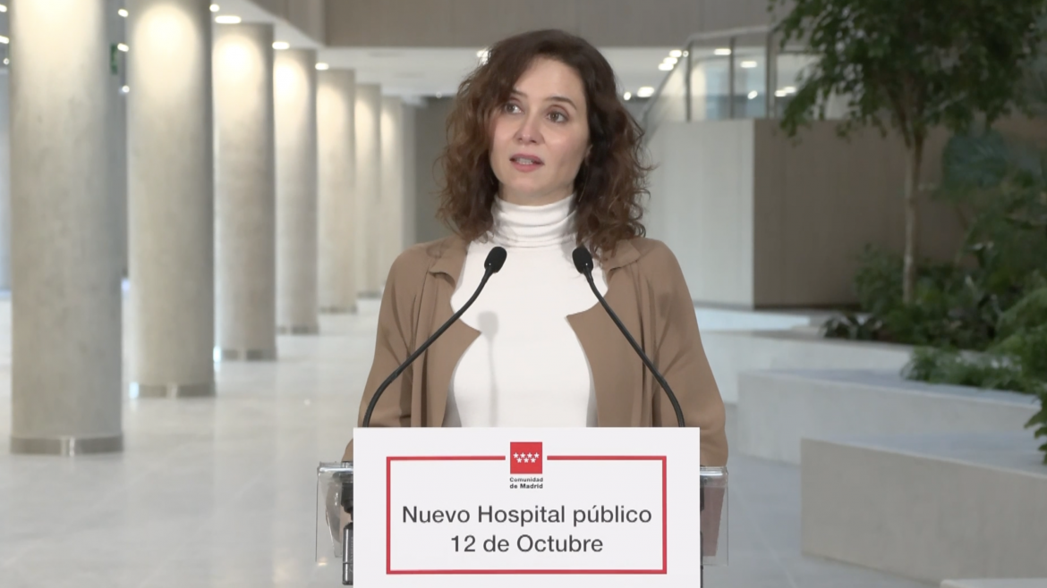 Díaz Ayuso anuncia el final de las obras del nuevo edificio del Hospital público 12 de Octubre, el “gran proyecto europeo, un hito arquitectónico y asistencial”