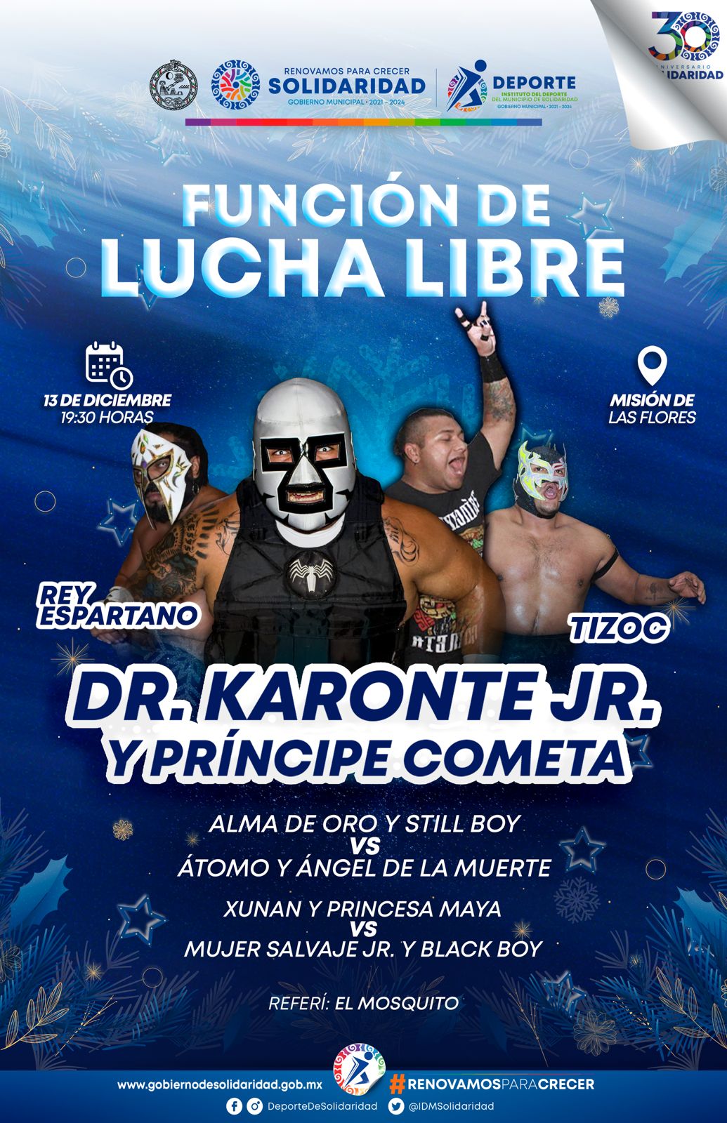 Doctor Karonte Jr estelarizará la última función de “Lucha Libre en tu Colonia” – H. Ayuntamiento de Solidaridad