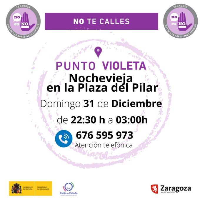 El Ayuntamiento instalará en Nochevieja un Punto Violeta en la plaza del Pilar. Noticia. Ayuntamiento de Zaragoza