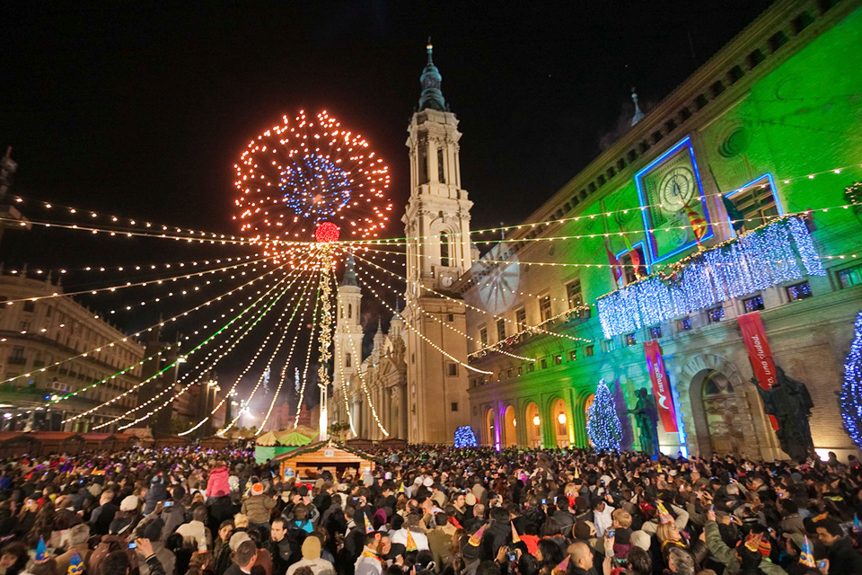 Nochevieja en la Plaza del Pilar. Agenda Zaragoza. Ayuntamiento de Zaragoza
