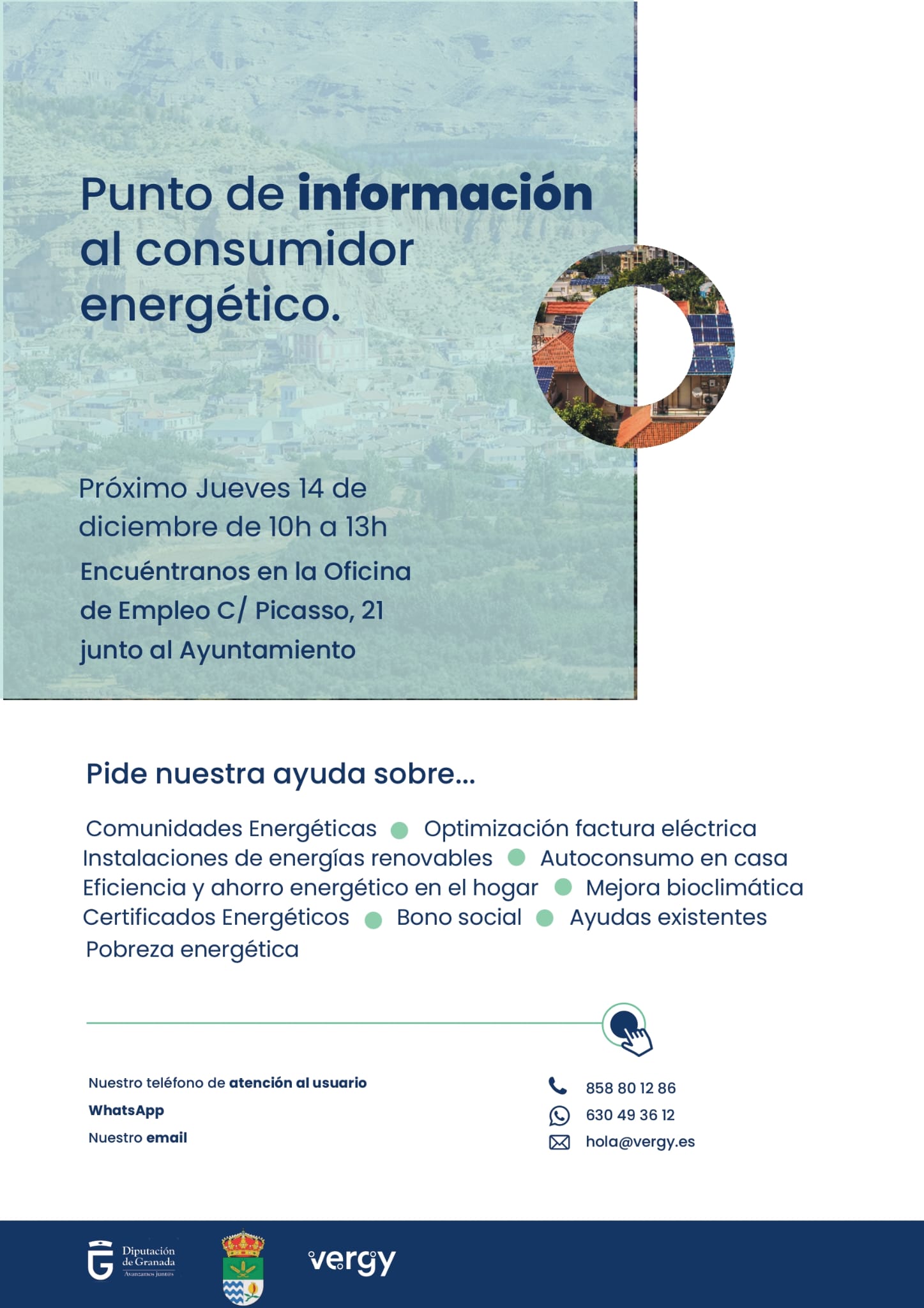 Punto de información al consumidor energético el jueves 14 de diciembre