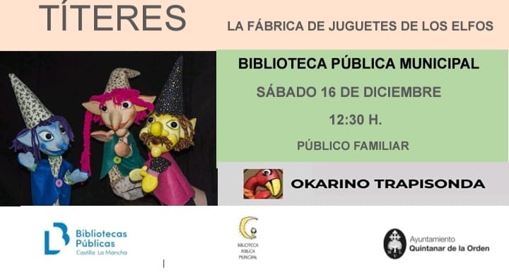 Títeres este sábado en la Biblioteca Pública Municipal de Quintanar de la Orden