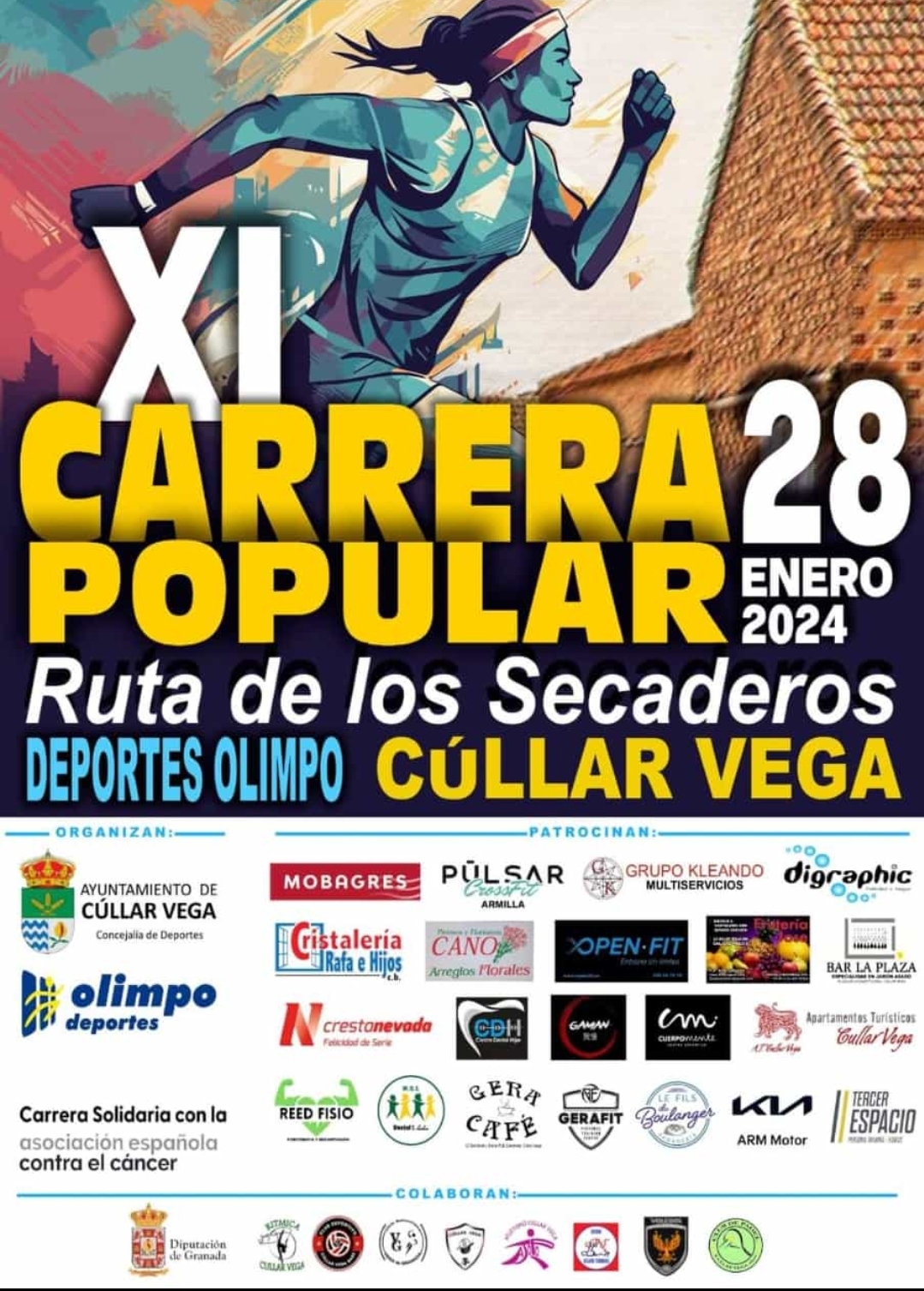 Cúllar Vega celebra este domingo la XI Carrera Popular "Ruta de los secaderos-Deportes Olimpo" con todos los dorsales agotados