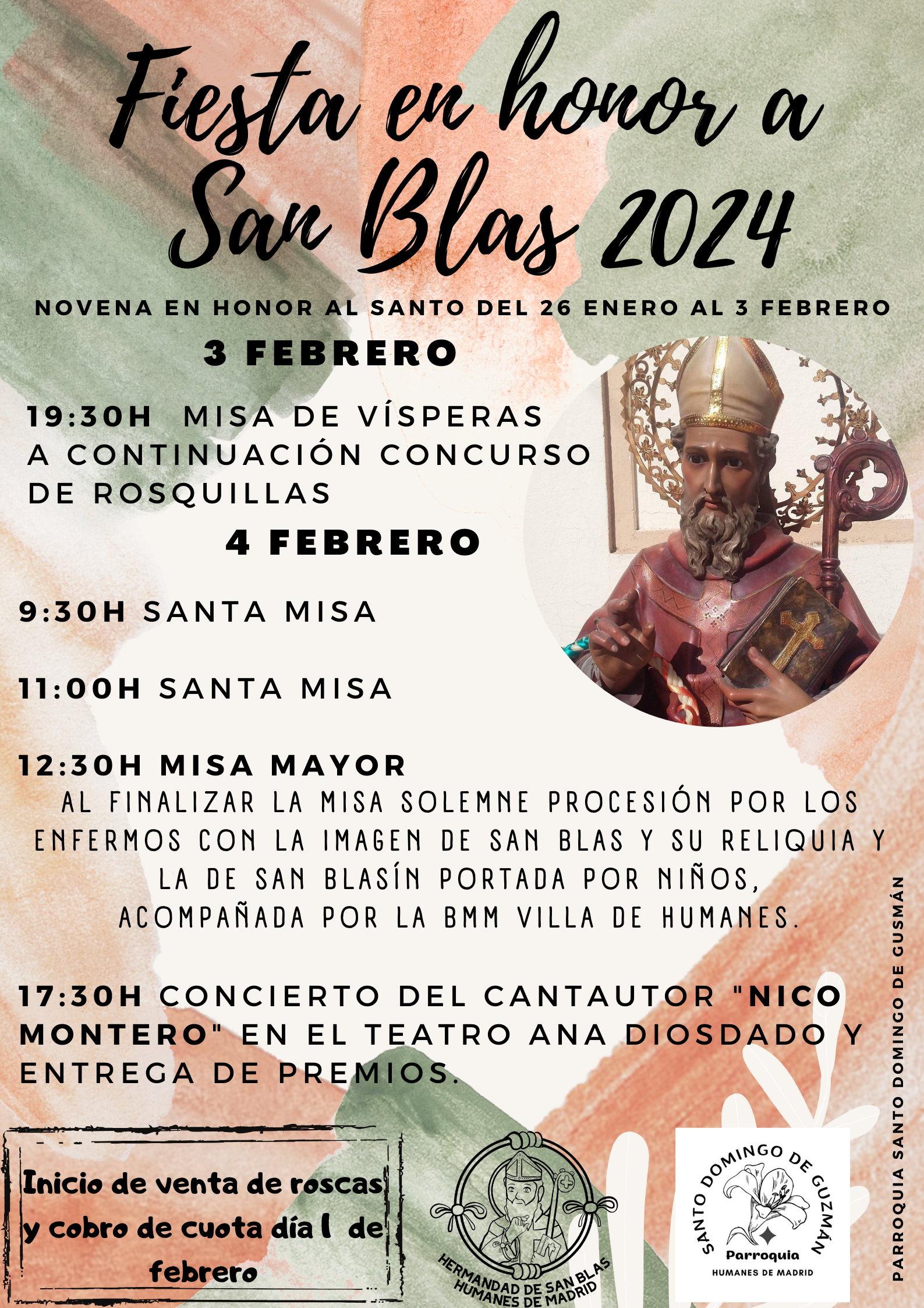Humanes de Madrid celebrará los días 3 y 4 de febrero la tradicional fiesta en honor a San Blas