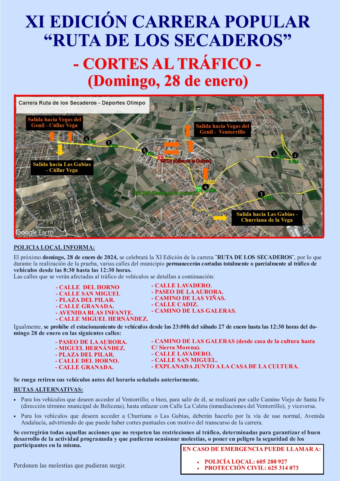 Información de Interés XI Carrera Popular, 28 de enero de 2024