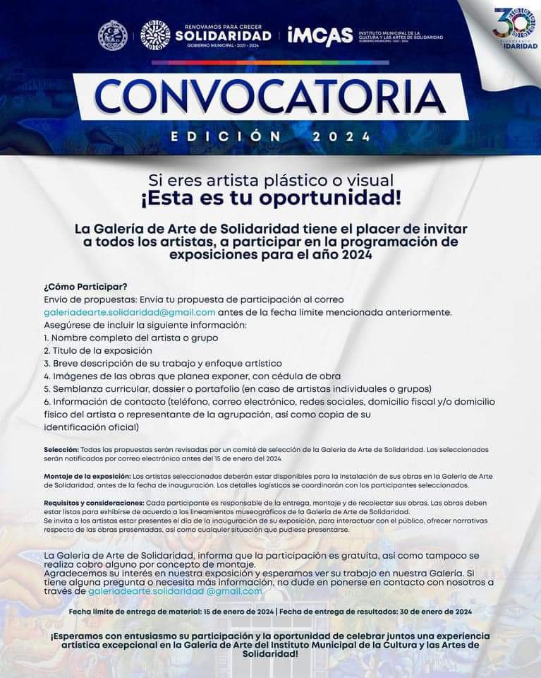 Invitan a artistas plásticos y visuales para exponer obras en galería de arte – H. Ayuntamiento de Solidaridad