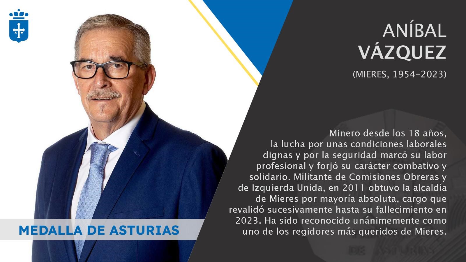 La Medalla de Asturias a Aníbal Vázquez, un merecido homenaje a una trayectoria de compromiso político y social
