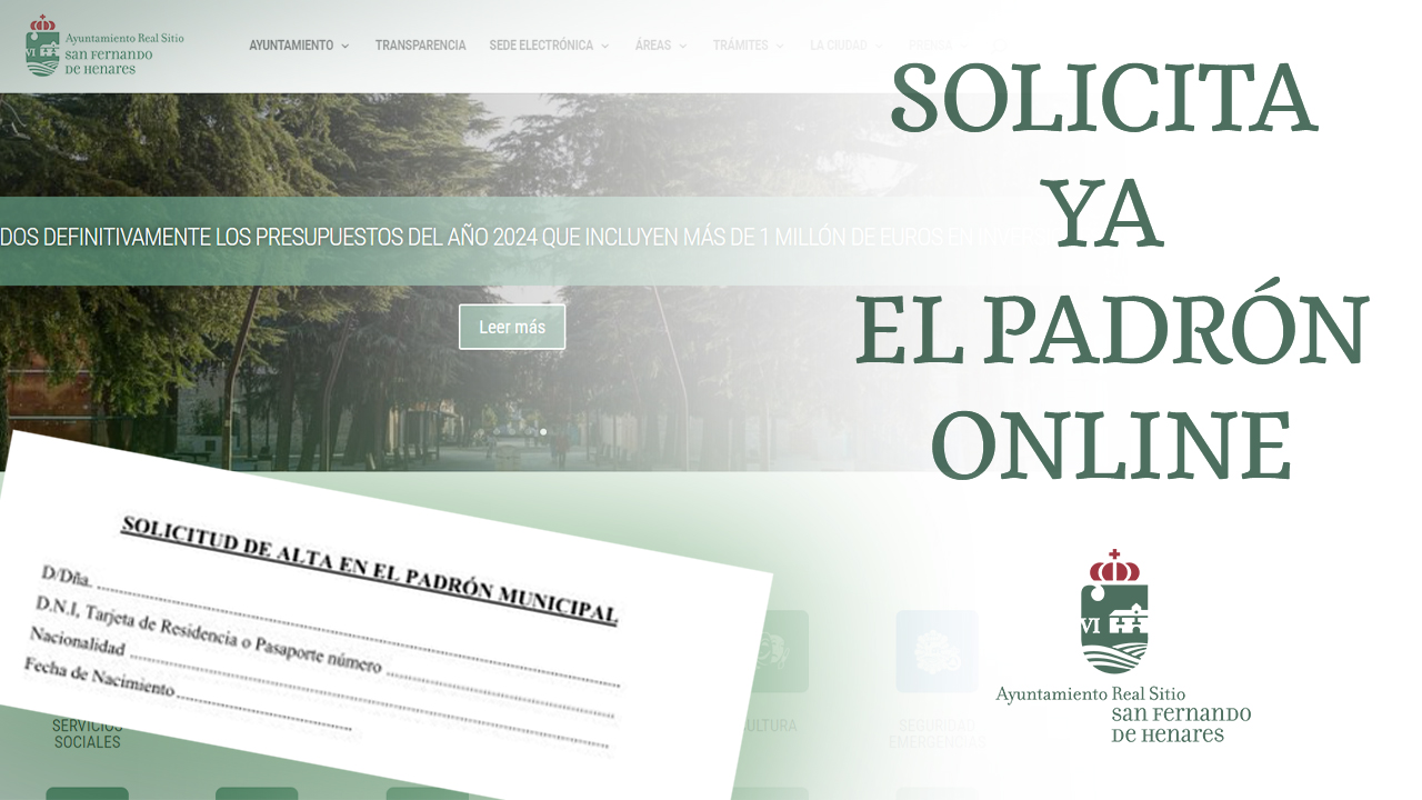 Ya puedes solicitar el padrón online desde la Sede Electrónica del Ayuntamiento