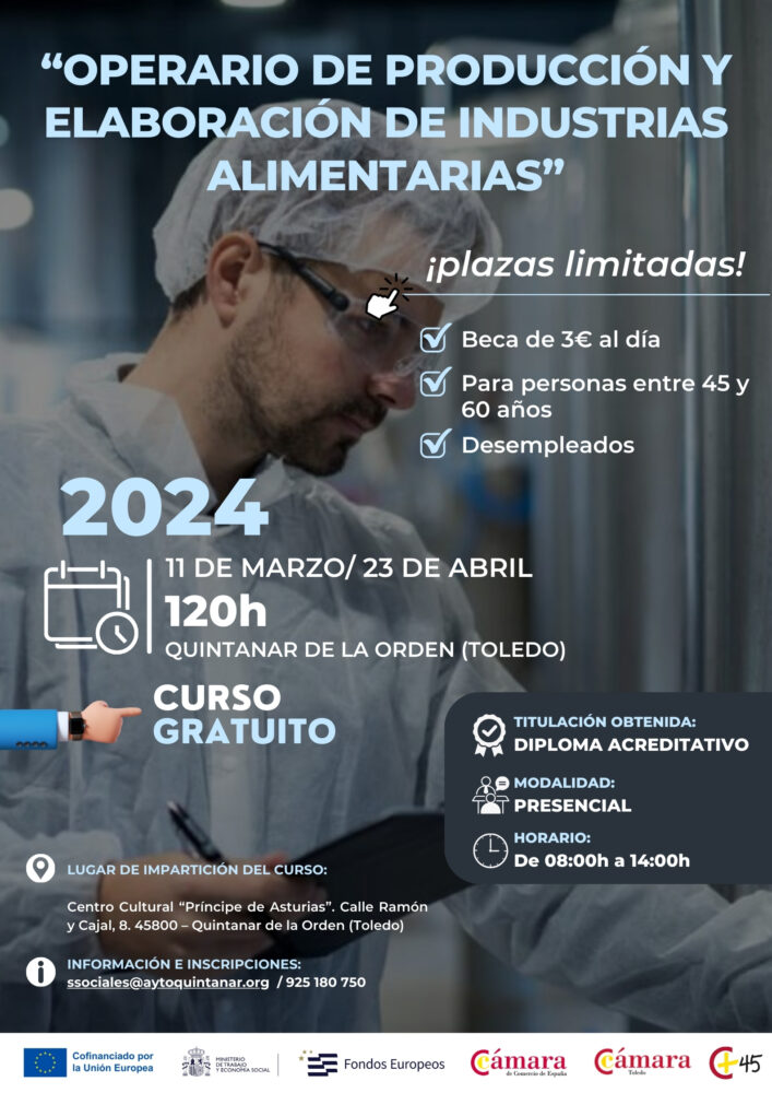 Curso Programa 45+ "Operario de Producción y Elaboración de Industrias Alimentarias"