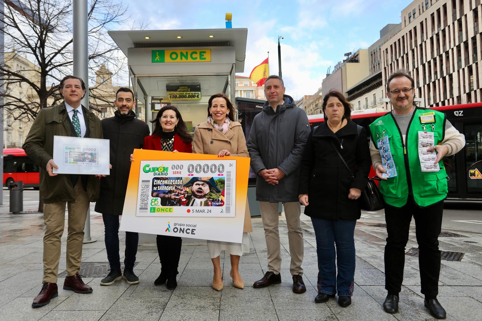 El cupón de la ONCE celebra la Cincomarzada, una de las fiestas más queridas de Zaragoza. Noticia. Ayuntamiento de Zaragoza