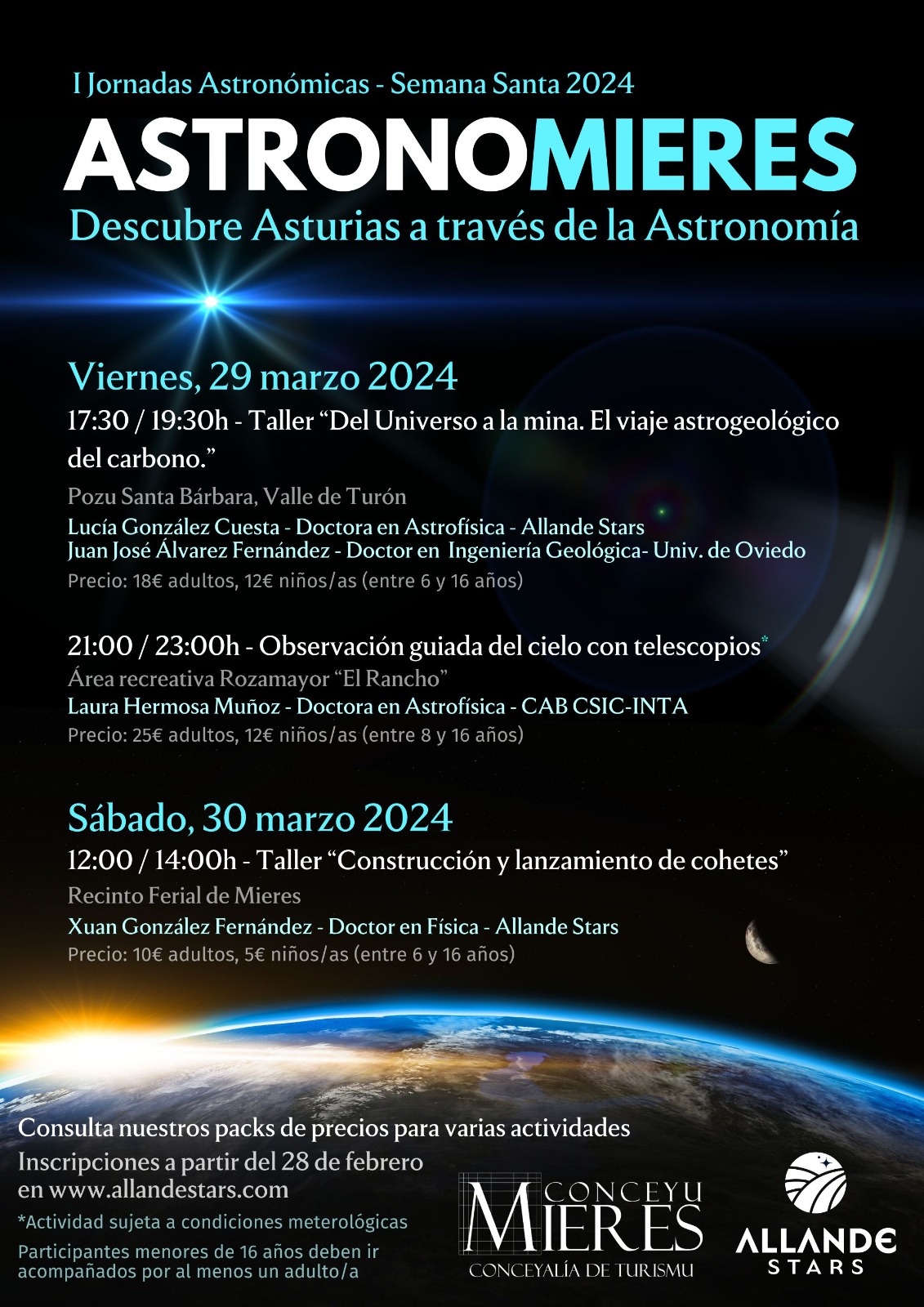 Llega AstronoMieres, una iniciativa de la concejalía de Turismo, con talleres y una observación guiada durante Semana Santa