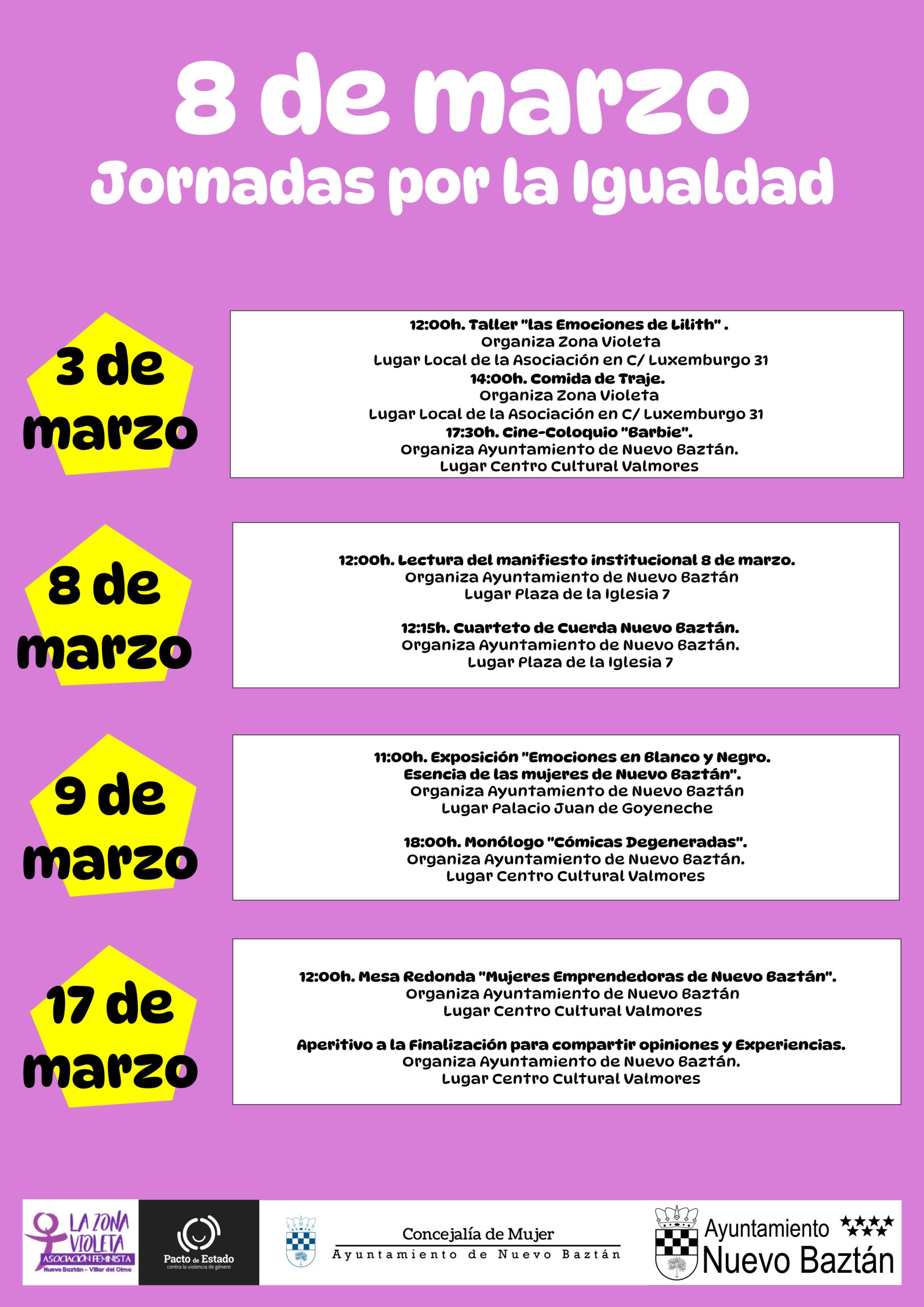 Programación día 8 de Marzo. Día de la Mujer.