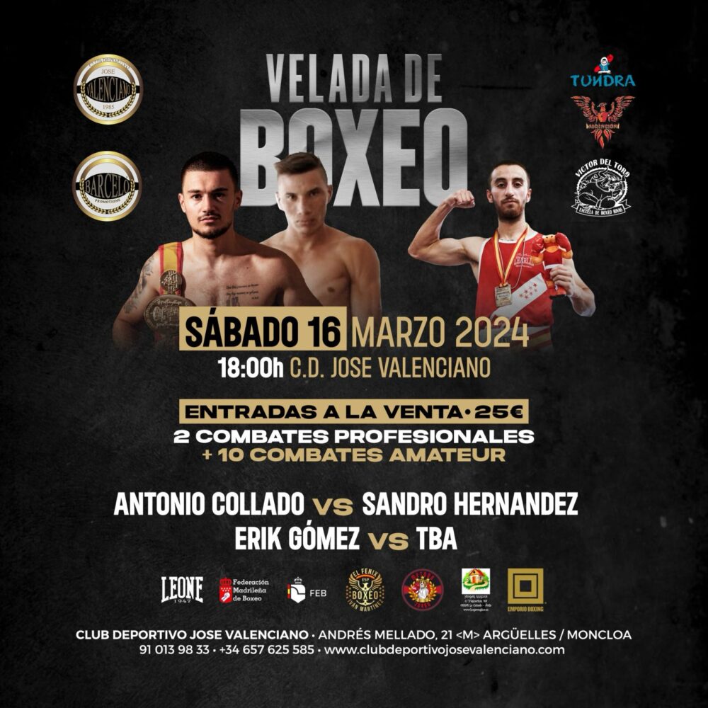 El quintanareño Antonio Collado luchará este sábado en la Velada de Boxeo de Madrid