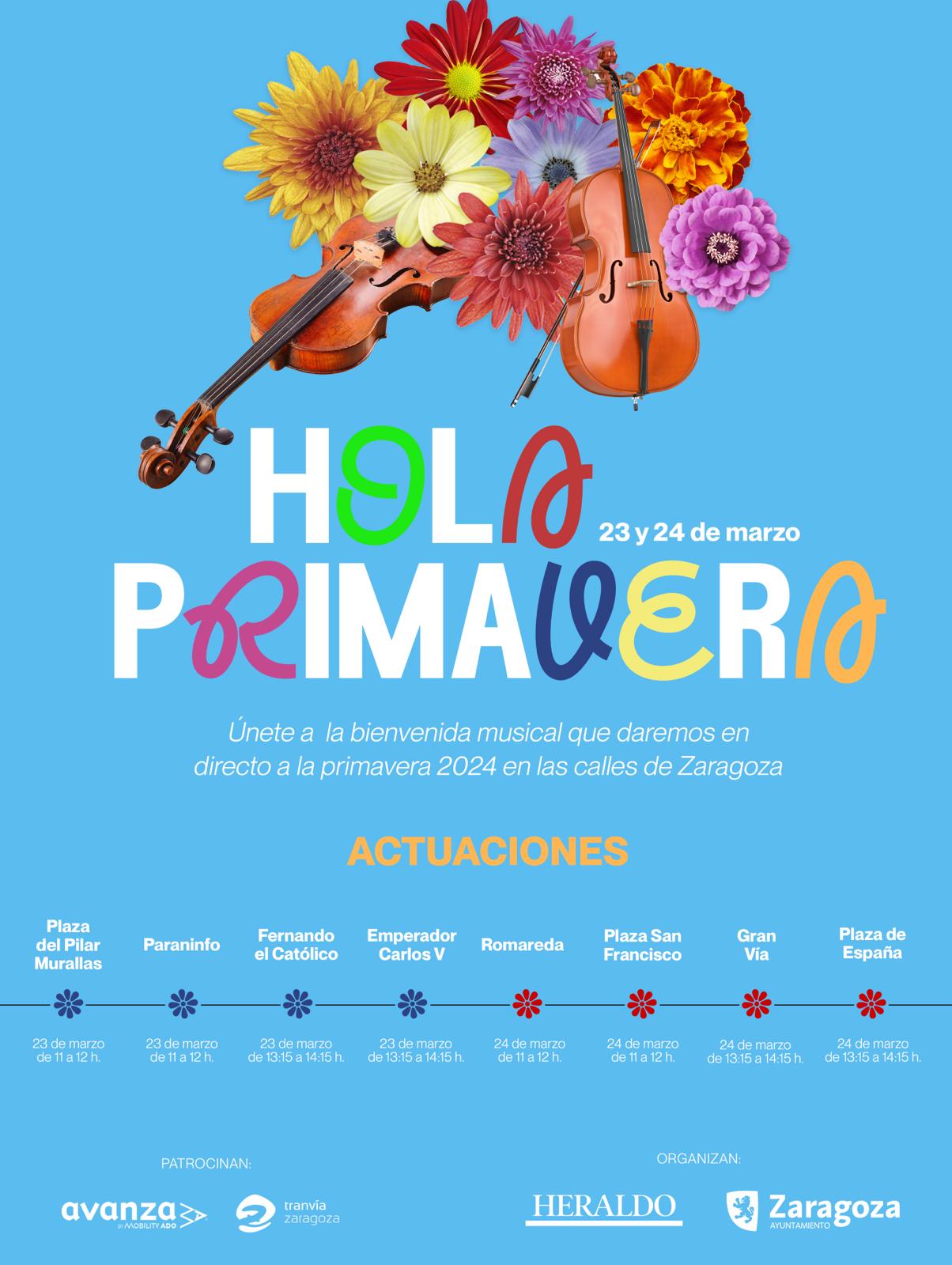 Zaragoza ofrecerá una gran bienvenida musical a la primavera en ocho puntos de la ciudad durante el fin de semana. Noticia. Ayuntamiento de Zaragoza